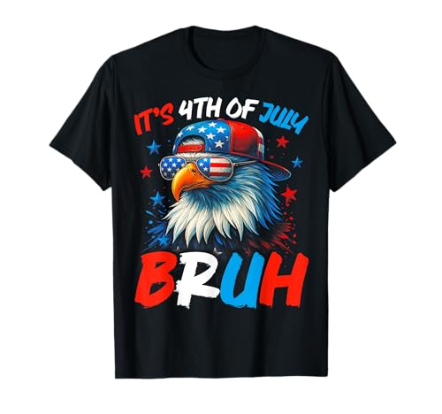 Bruh 4th Of July Boys Kids Fourth Of July Pygargue à tête blanche T-Shirt
