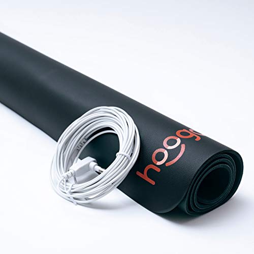 Hooga Grounding Mat For Sleep, Energy, Pain Relief, Inflammation, Balance, Wellness. Earth Connected Therapy. Indoor Grounding At Home, Office, Work. 15 Foot Cord Included. Conductive Carbon #TOP1