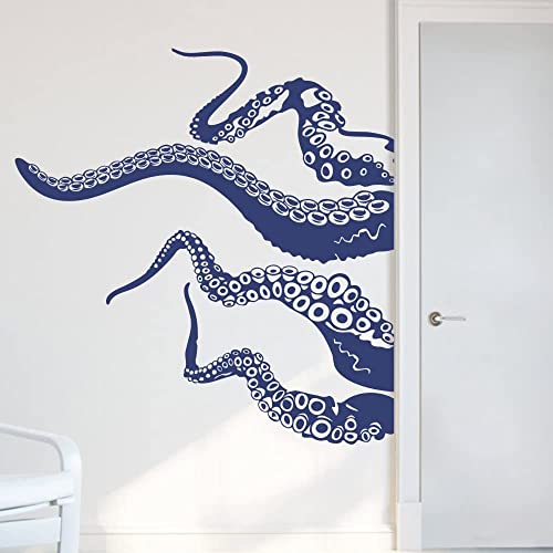 MoharWall Octopus Tentakel Wandaufkleber Kraken Meerestiere Monster Peel and Stick Aufkleber Tiere Vinyl Kunst Dekor Badezimmer Wohnzimmer Schlafzimmer Marine Biologe Cover