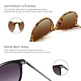 SUNGAIT Okrągłe damskie okulary przeciwsłoneczne w stylu vintage, klasyczne, retro, designerskie, polaryzacyjne, 2 sztuki, 2-pak (polaryzacja): bursztyn (matowe wykończenie)/brązowy gradient + czarny