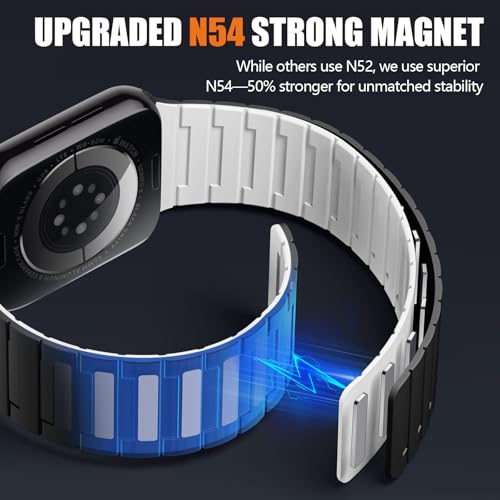 Image of SNBLK Magnetic Watchband Compatible with Apple Watch for Men 44mm 45mm 46mm 49mm 42mm 41mm 40mm 38mm Women, Silicone Sport Strong Magnet Strap for iWatch Series 11 Ultra 3 Ultra 2 Se 10 9 8 7 6 5 4 1