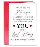 TQDaiker Lovely Valentines Day Card for Husband Boyfriend, Funny Love Card from Wife Girlfriend, Romantic Valentine’s Day Card for Him Her, “You Are The Best Thing, That Ever Happened To Me!”