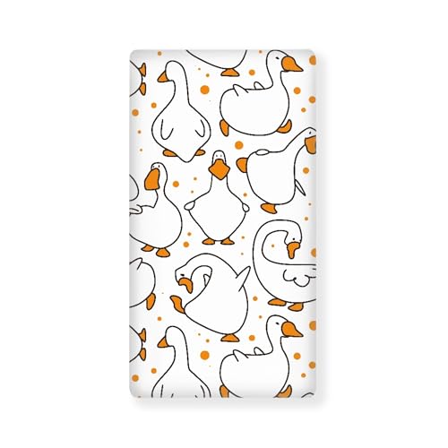 Image of Winpema Cartoon Goose Fitted Crib Sheet White Goose Baby Crib Sheet Fit Standard Crib and Toddler Mattress,Crib Mattress Sheets for Boys Girls 28"x52"