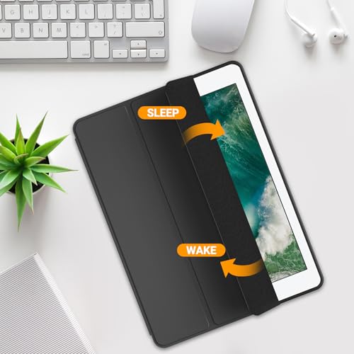 ProCase iPad Air 3 2019 / iPad Pro 10.5インチ 2017 専用 ケース ペンホルダー付き オートスリープ/ウェイク機能 耐衝撃 三つ折りスタンド - ブラック