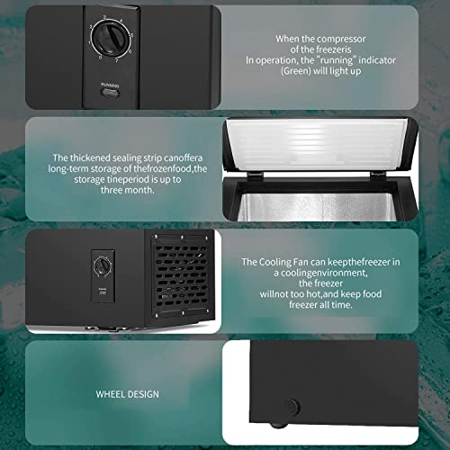 Antarctic Star 2.7 Cu. Ft Chest Freezer 6.8℉To -4℉With Removable Basket Free Standing Top Open Door Compact Freezer With Adjustable Temperature Defrost Water Drain/Power Saving Black #TOP3