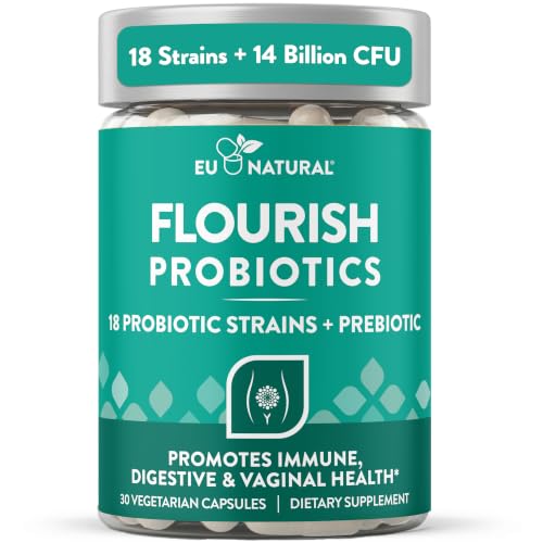 Probiotics + Prebiotics for Women's Vaginal Health, 30 Vegan Capsules | 18 clinically proven strains & 14 billion CFU to support gut, vaginal & urinary tract health and reduce bloating