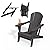 Patio Kingdom Folding Adirondack Chairs with Cup Holders, Set of 6 HDPE Plastic Outdoor Chairs, Weather Resistant, Real Wood Look, Heavy-Duty Patio Furniture for Deck, Fire Pit, Backyard, Black