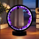 RJINGSI Natural Amethyst Round Lamp