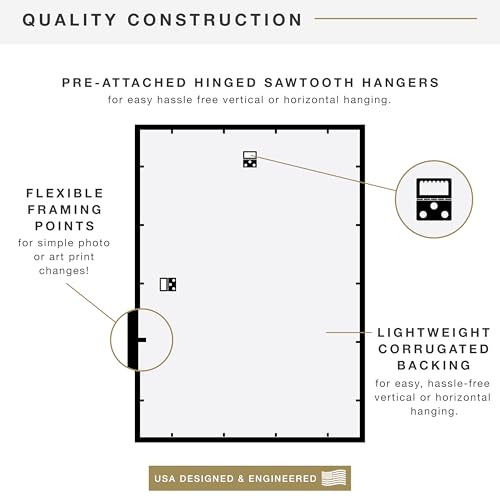 Image of MCS Trendsetter Poster Frame With Mat Option, 20x28 Matted to 16x24, Black | Trendsetter Poster Frame For Photos, 20x28 Inch, Displays 16x24 Inch Matted Or 20x28 Unmatted, Black, 1-Pack