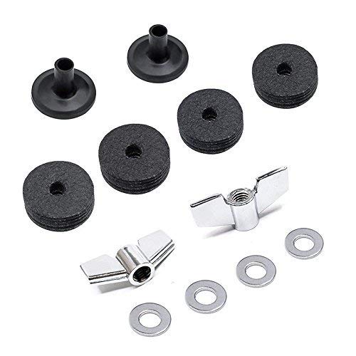 （12 Pieces）Cymbal Replacement Accessories Cymbal Felts Hi-Hat Clutch Felt Hi Hat Cup Felt Cymbal Sleeves With Base Wing Nuts And Cymbal Washer #TOP1