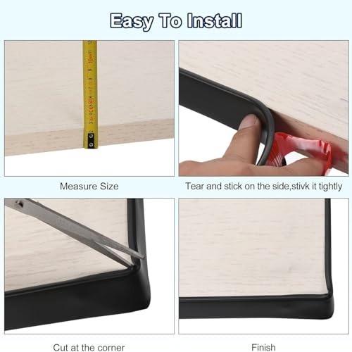 Image of 16.4ft U-Shape TPE Self Adhesive Veneer Edging Trim Flexible Edge Protector for Furniture Corner & Edge Safety Guards, DIY Furniture Edge Strip for Countertop Table Cabinet Shelf Repair (16mm, Black)
