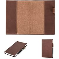 Hiram Funda de Piel Auténtica para Cuaderno A5, Funda para