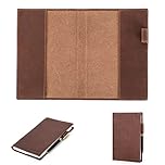 Hiram Genuine Leather A5 Notebook Cover Durable Refillable Vintage Leather Protective Cover for A5 Notebook Traveler Diary (A5)