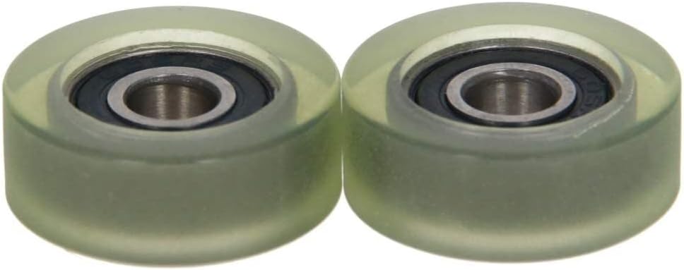 Bearings, Roller,Flat WRoller,Pulley,Flat Wheel, Nylon Roll 2Pcs 5 x 19 x 7mm Roller Idler Bearing Pulley Sliding Conveyor Nylon Wheel for Furniture, Hardware Accessories, Mobile Door(Transparent),Hi