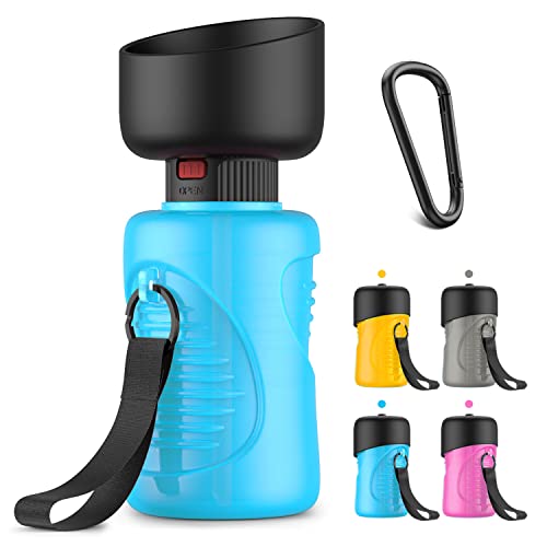 Portable Dog Water Bottle, Foldable Pet Water Bottle For Dog With Water Stop Valve Puppy Travel Walking Hiking Water Bottle, Leak Proof Pet Water Dispenser Lightweight & Convenient For Outdoor(18Oz) #TOP8