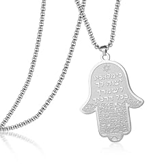 silver hamsa necklace-box chain
