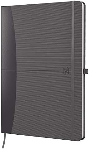 Oxford Signature Notebook A5 Ruled 80 Sheets 90gsm Grey with Rubberised Surface SCRIBZEE Compatible for Office School or Gift