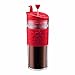 Bodum Insulated Plastic Travel French Press Coffee and Tea Mug, 0.45 L, 15oz, Red (11100-294BUS)