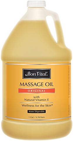 Bon Vital' Original Massage Oil for a Versatile Massage Foundation to Relax Sore Muscles and Repair Dry Skin, Best Massage Oil on Market, Unbeatable Consistency and Quality, 1 Gal, Label may Vary