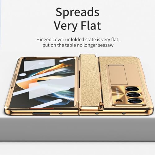 Étui de téléphone en cuir de galvanoplastie de luxe Galaxy Z Fold - 4
