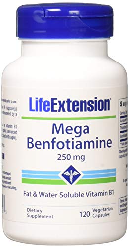 Life Extension Mega Benfotiamine 250 mg, 120 vegetarian capsules (Pack of 2)
