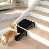 Dog Ramp for Stairs, Heavy Duty Metal Frame Non-Slip Pet Ramp with Sponge Padding Surface, 200 lbs Capacity, Safe Climbing for Small, Senior & Short-Legged Dogs (paw-2 Pack)