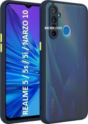 MOBILOVE Back Cover for Realme 5 / 5s / 5i / Narzo 10 | Smoke Translucent Shock Proof Smooth Rubberized Matte Hard Back Case Cover with Camera Protection (Blue) (B08XLYNJKH) Amazon Price History, Amazon Price Tracker