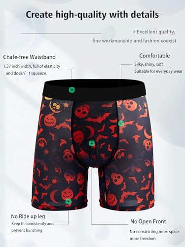 Men's Underwear Boxer Briefs Halloween Pattern Breathable Stretch Funny Novelty Gag Gifts for Men Elastic Underpants2