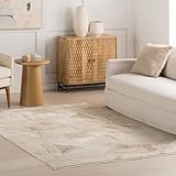 Nuloom Dehlila Abstract 4' x 6' Area Rug for Living Room Bedroom Dining Room, Beige