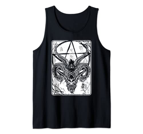 Satan 666 Baphomet Anticristiano Luzifer Ocult Cabra Baphomet Camiseta sin Mangas