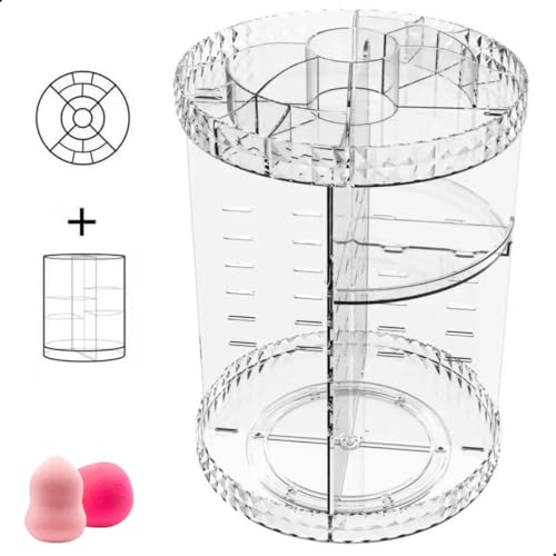 Acrílico Store Organizador Giratório Diamond Transparente 28Cm