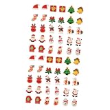ABOOFAN 60 Piezas De Abalorios De Cuentas Para Hacer Medias En La Parte Trasera Manualidades Álbumes De Recortes Decoraciones De Papá Noel Tema De Resina Parte Trasera Plana Clips