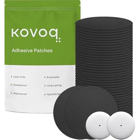 Kovoq Libre 2 Sensor Covers Waterproof- Adhesive Patches for Freestyle Libre Sensors (40PCS), 2 Hardshell Cover, Sweatproof, Breathable Latex-Free and Hypoallergenic Black Cover