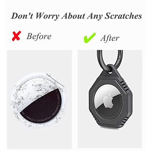 Carcasa AirTag antiarañazos solución para proteger llaveros con pack de 4 fundas completas 4