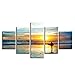 Produktbild SBZJJ Fünf Panel Malerei Dekorative Malerei Seascape Five-In-One-Inkjet-Strand Landschaft Home Restaurant Leinwand Malerei -150X80Cm59.0" X31.62"