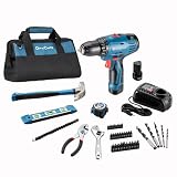 DongCheng 12V Max Cordless Drill Driver 3/8”Keyless Chuck 266 in./lbs Power Drill Set, (0-400/0-1500