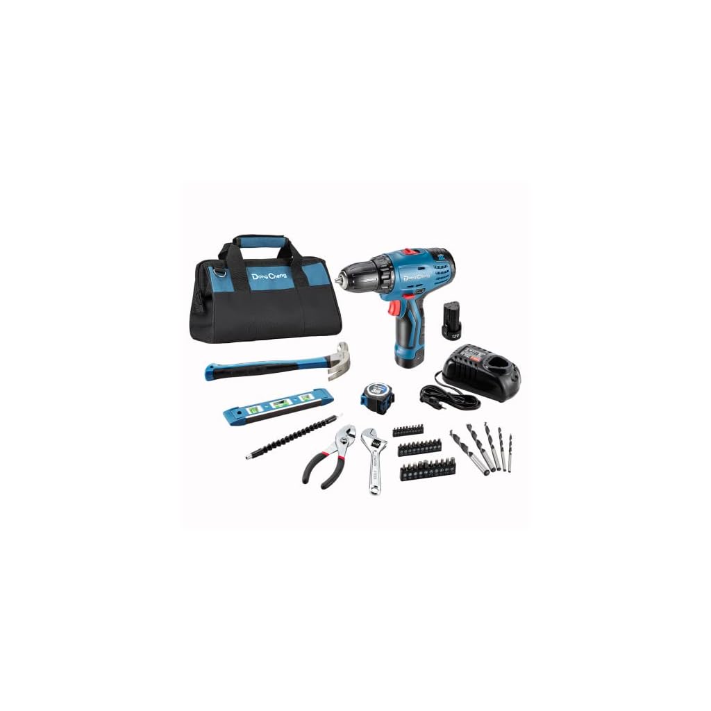 DongCheng-12V-Max-Cordless-Drill-Driver-38Keyless-Chuck-266-inlbs-Power-Drill-Set-0-4000-1500-RPM-with-46Pcs-Home-Project-Hand-Tools-and-Bits-KitDCJZ10-10