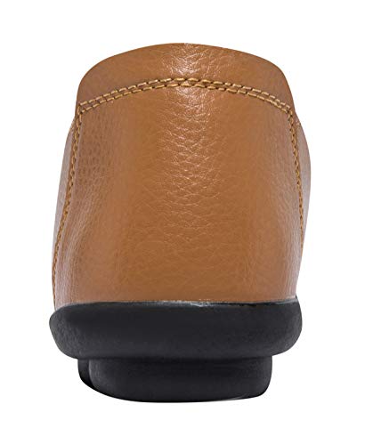 Image of Women's Slip-On Loafers, Comfortable Leather Walking Flats with Memory Foam Insole, Anti-Slip Casual Shoes for Work Office Driving