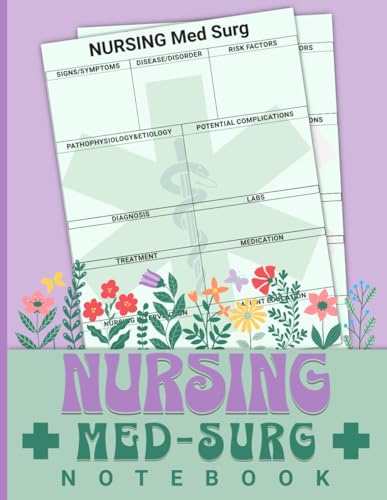 Med-Surg Nursing Notebook: Comprehensive Guide for Note-Taking, Blank Template Journal for Nurses, Medical-Surgical Note Organizer, 8.5" x 11" with 120 Pages