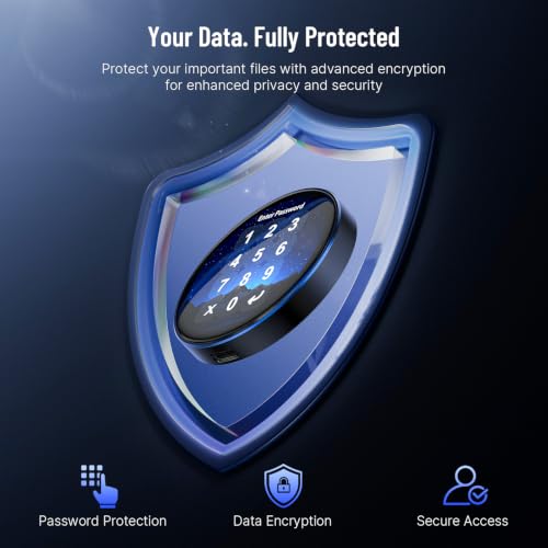 Image of 512GB Touchscreen Encrypted External SSD Hard Drive, Up to 2000MB /s