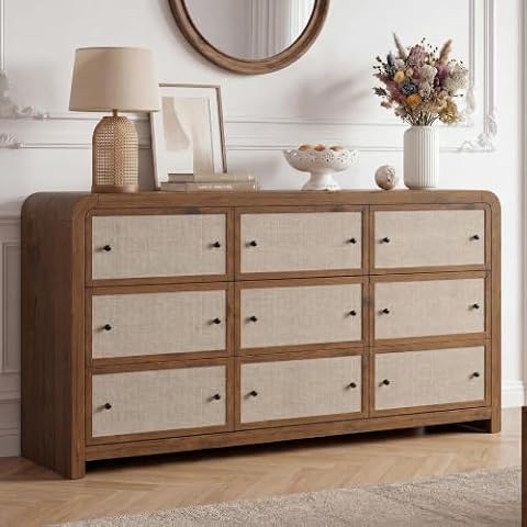 Garvee 9 Drawer Dresser for Bedroom, 59" Wide Modern Chest of Drawers — $299.99 (16% off)