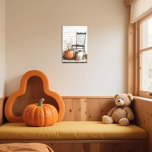 Peintures de récolte d'automne : toiles décoratives rétro grand format