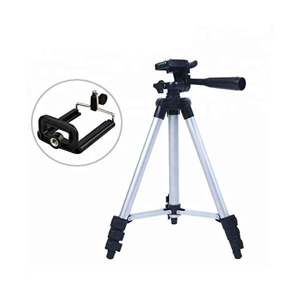 Handy-Stativ, 104,4 cm, 360 Grad drehbar, flexibles Stativ, mit Handy-Halterung, robustes Aluminium, leichtes Stativ