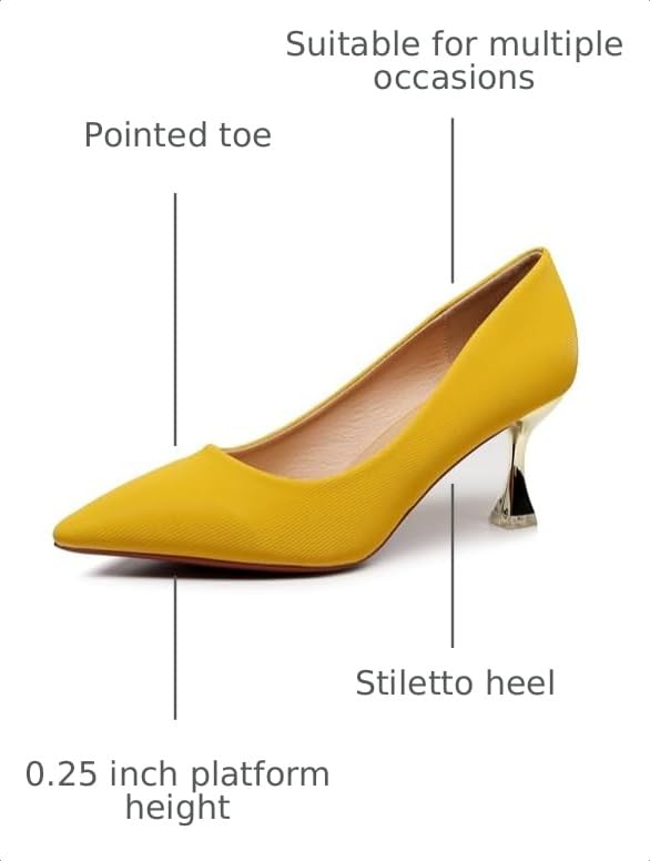 Image of VenusCelia Women's Golden Sun Pump Stiletto Heel Shoe | Dress Shoes