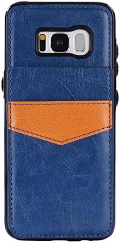 Tsongja Galaxy S8 Plus Case Pu Leather Cases with Card Slot Holders Stand Back Flip Cover Protective Shell(Blue)