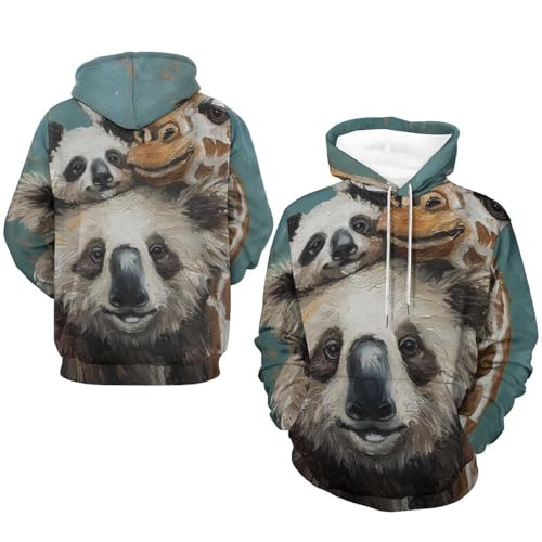 Sweat à capuche panda raton laveur girafe fini les pulls inconfortables