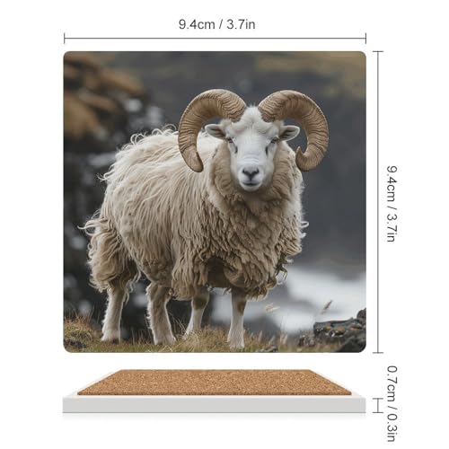 Dessous de verre pour table basse en céramique et liège absorbant - 3