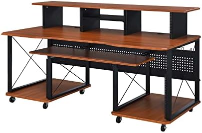 Megara Music Desk in Cherry & Black Finish