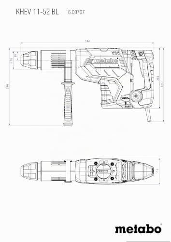 Metabo Marteau combiné SDS Max khev 11 52 bl 18 8J perçage béton 52mm avec coffret plastique - vue 3