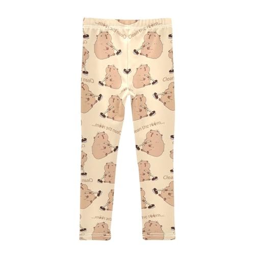 Cute Cartoon Capybara Girls Leggings Soft Stretch Workout Yoga Dance Pants for Kids Casual Tights2